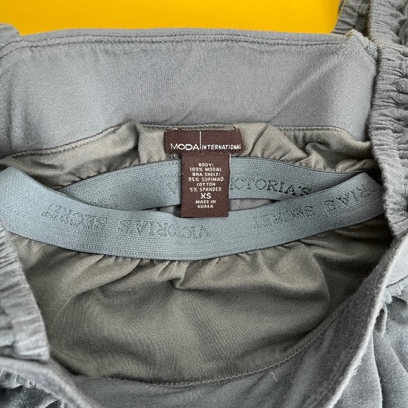 Moda International for Victoria's Secret Bra Top with Balloon Sleeves, Green, XS - Picture 3 of 8